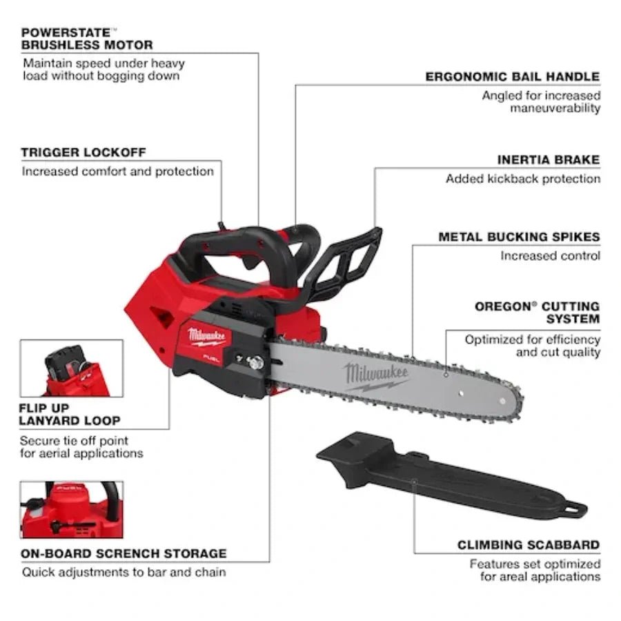 Milwaukee 2826 - 20T M18 FUEL 14" Top Handle Chainsaw (Tool - Only) - Lined Out Milwaukee 2826 - 20T M18 FUEL 14" Top Handle Chainsaw (Tool - Only)Chainsaws