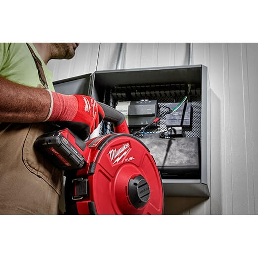 Milwaukee 2873 - 20 M18 FUEL™ ANGLER™ Pulling Fish Tape Powered Base (Tool Only) - Lined Out Milwaukee 2873 - 20 M18 FUEL™ ANGLER™ Pulling Fish Tape Powered Base (Tool Only)Power & Electrical Supplies