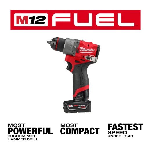 Milwaukee 3404 - 22 M12 FUEL™ 1/2" Hammer Drill/Driver Kit - Lined Out Milwaukee 3404 - 22 M12 FUEL™ 1/2" Hammer Drill/Driver KitHandheld Power Drills