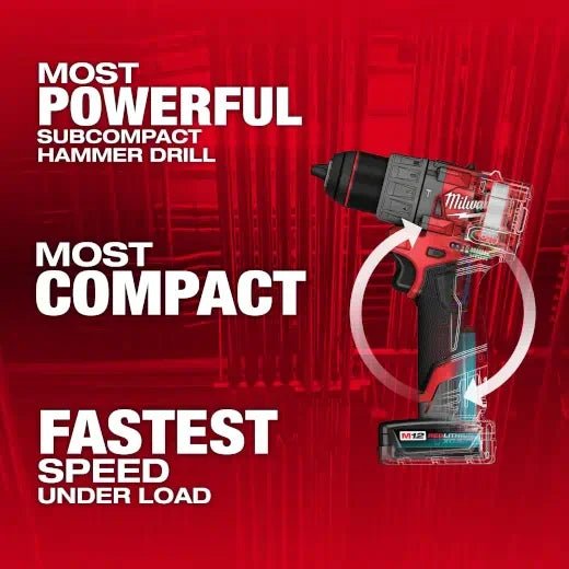 Milwaukee 3404 - 22 M12 FUEL™ 1/2" Hammer Drill/Driver Kit - Lined Out Milwaukee 3404 - 22 M12 FUEL™ 1/2" Hammer Drill/Driver KitHandheld Power Drills