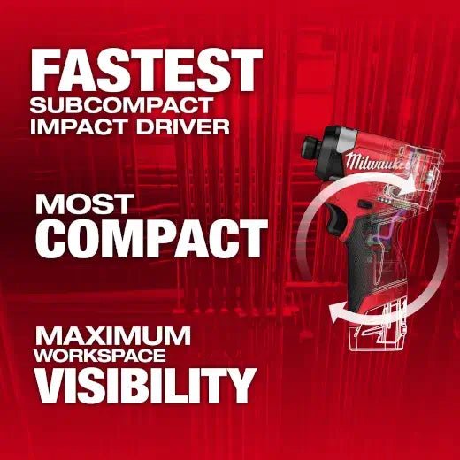 Milwaukee 3453 - 22 M12 FUEL™ 1/4" Hex Impact Driver Kit with (2) 2.0Ah Lithium Ion Batteries, Charger & Tool Bag - Lined Out Milwaukee 3453 - 22 M12 FUEL™ 1/4" Hex Impact Driver Kit with (2) 2.0Ah Lithium Ion Batteries, Charger & Tool BagImpact Wrenches & Drivers
