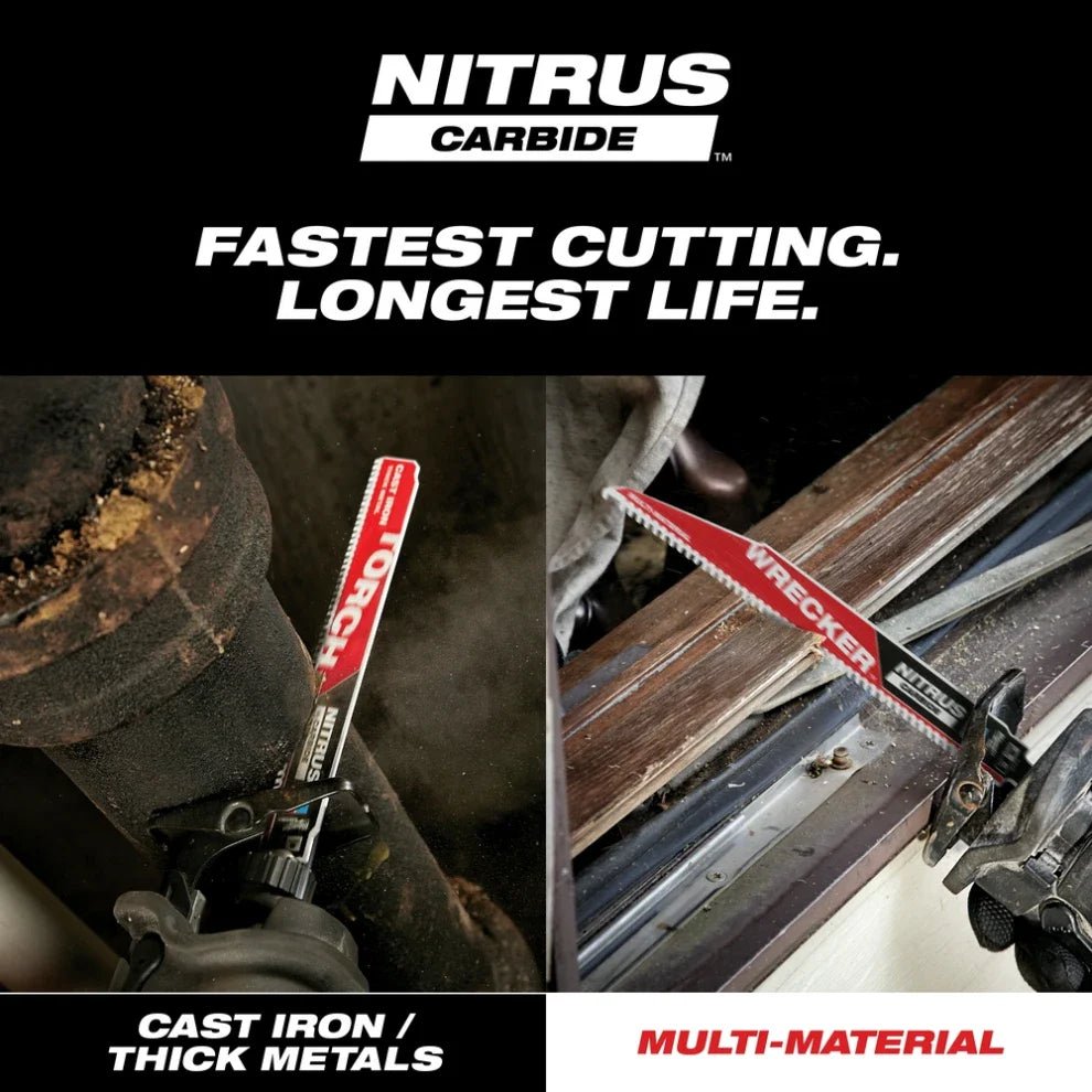 Milwaukee 48 - 00 - 5562 9" 7TPI The TORCH for CAST IRON with NITRUS CARBIDE 5PK - Lined Out Milwaukee 48 - 00 - 5562 9" 7TPI The TORCH for CAST IRON with NITRUS CARBIDE 5PKSaw Blades