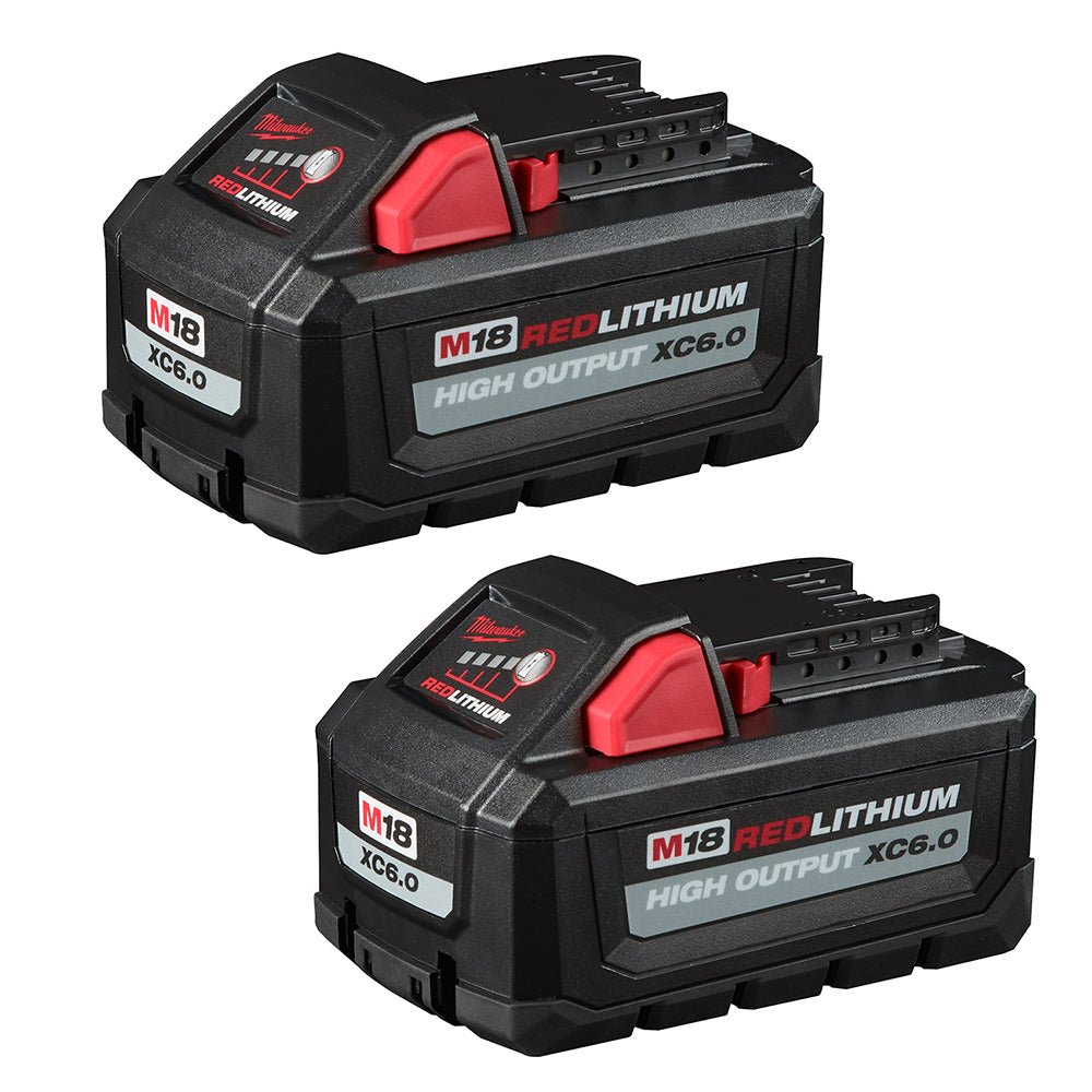 Milwaukee 48 - 11 - 1862 M18™ REDLITHIUM™ HIGH OUTPUT™ XC 6.0Ah Battery Pack (2 Piece) - Lined Out Milwaukee 48 - 11 - 1862 M18™ REDLITHIUM™ HIGH OUTPUT™ XC 6.0Ah Battery Pack (2 Piece)Power Tool Batteries