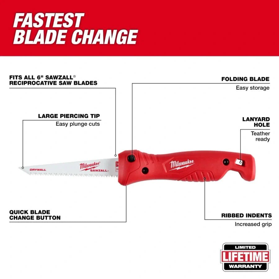 Milwaukee 48 - 22 - 0307 Folding Jab Saw - Lined Out Milwaukee 48 - 22 - 0307 Folding Jab SawSaws
