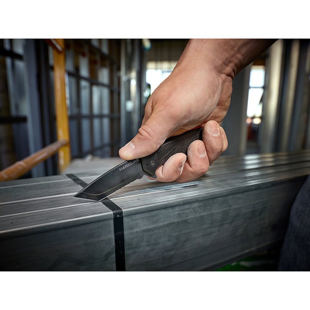 Milwaukee 48 - 22 - 1998 3 in. HARDLINE™ Serrated Tanto Blade Pocket Knife - Lined Out Milwaukee 48 - 22 - 1998 3 in. HARDLINE™ Serrated Tanto Blade Pocket KnifeUtility Knives