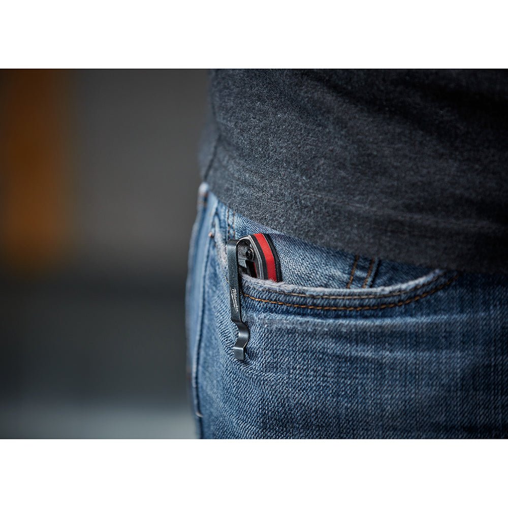 Milwaukee 48 - 22 - 1999 3.5 in. HARDLINE™ Smooth Recurve Drop Point Blade Pocket Knife - Lined Out Milwaukee 48 - 22 - 1999 3.5 in. HARDLINE™ Smooth Recurve Drop Point Blade Pocket KnifeUtility Knives