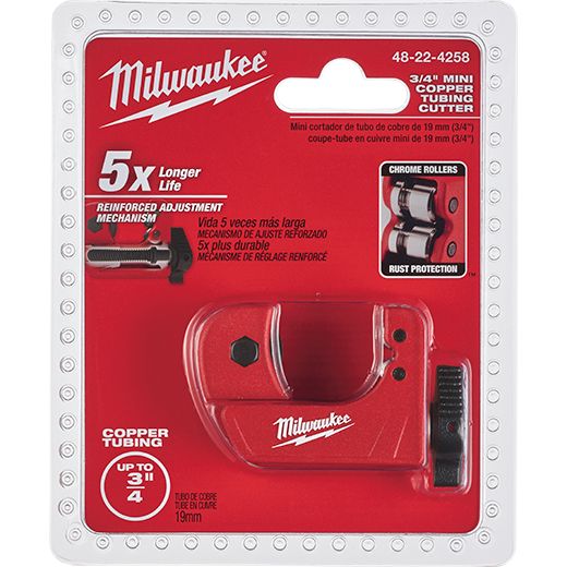 Milwaukee 48 - 22 - 4258 3/4 in. Mini Copper Tubing Cutter - Lined Out Milwaukee 48 - 22 - 4258 3/4 in. Mini Copper Tubing CutterPipe Cutters
