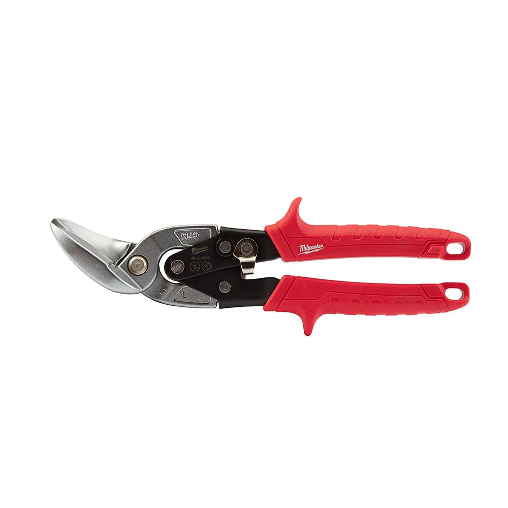 Milwaukee 48 - 22 - 4512 Left Cutting Offset Aviation Snips - Lined Out Milwaukee 48 - 22 - 4512 Left Cutting Offset Aviation SnipsPliers