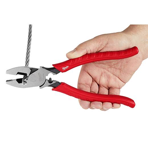 Milwaukee 48 - 22 - 6100 9 Inch Comfort Grip High Leverage Lineman's Pliers with Crimper - Lined Out Milwaukee 48 - 22 - 6100 9 Inch Comfort Grip High Leverage Lineman's Pliers with CrimperPliers