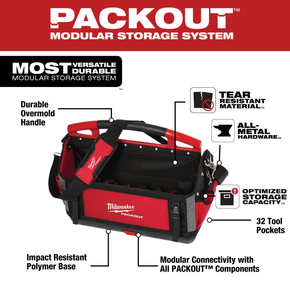 Milwaukee 48 - 22 - 8320 20 in. PACKOUT™ Tote - Lined Out Milwaukee 48 - 22 - 8320 20 in. PACKOUT™ ToteTool Organizer Liners & Inserts