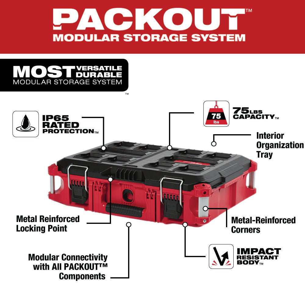 Milwaukee 48 - 22 - 8424 PACKOUT™ Tool Box - Lined Out Milwaukee 48 - 22 - 8424 PACKOUT™ Tool BoxTool Organizer Liners & Inserts