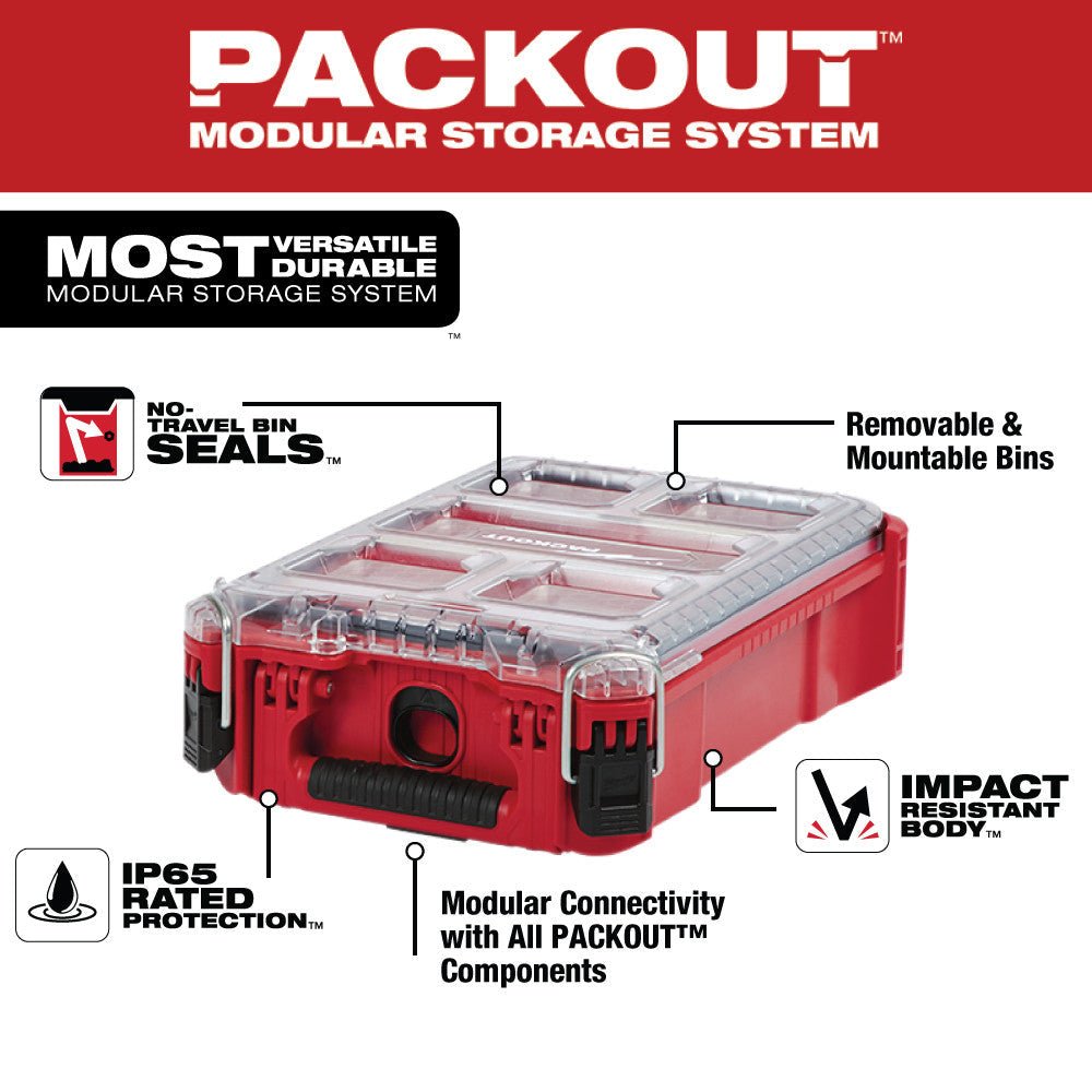 Milwaukee 48 - 22 - 8435 PACKOUT™ Compact Organizer - Lined Out Milwaukee 48 - 22 - 8435 PACKOUT™ Compact OrganizerTool Organizer Liners & Inserts