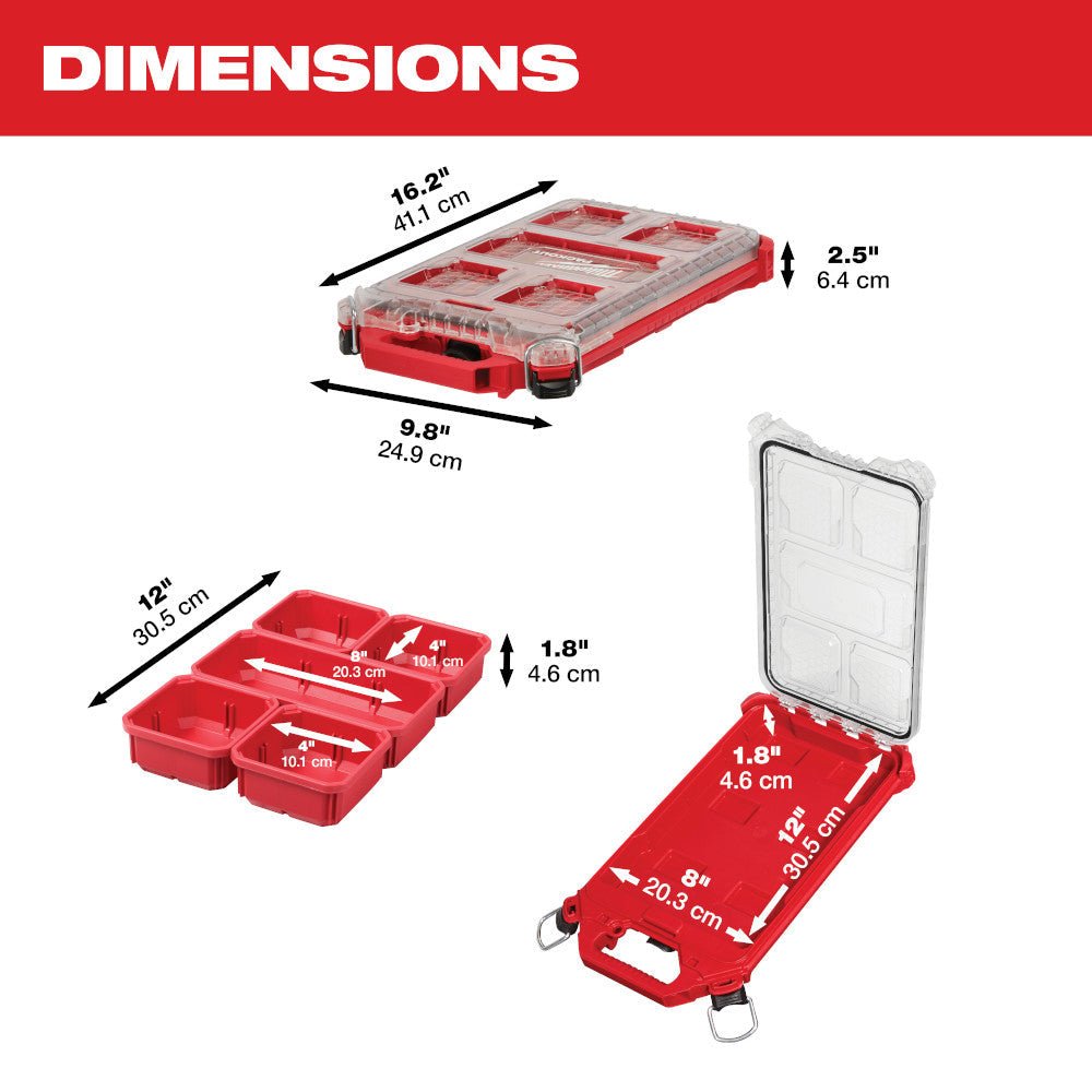 Milwaukee 48 - 22 - 8436Z PACKOUT™ Compact Low - Profile Organizer - Lined Out Milwaukee 48 - 22 - 8436Z PACKOUT™ Compact Low - Profile OrganizerTool Organizer Liners & Inserts