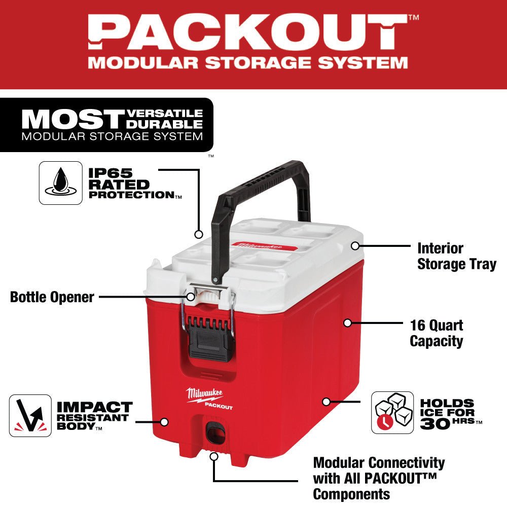 Milwaukee 48 - 22 - 8460 PACKOUT™ 16QT Compact Cooler - Lined Out Milwaukee 48 - 22 - 8460 PACKOUT™ 16QT Compact CoolerTool Storage & Organization