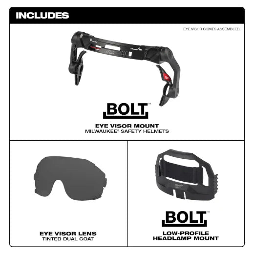 Milwaukee 48 - 73 - 1416 BOLT™ Eye Visor - Tinted Dual Coat Lens (Compatible with Milwaukee® Safety Helmets) - Lined Out Milwaukee 48 - 73 - 1416 BOLT™ Eye Visor - Tinted Dual Coat Lens (Compatible with Milwaukee® Safety Helmets)Eyeglasses