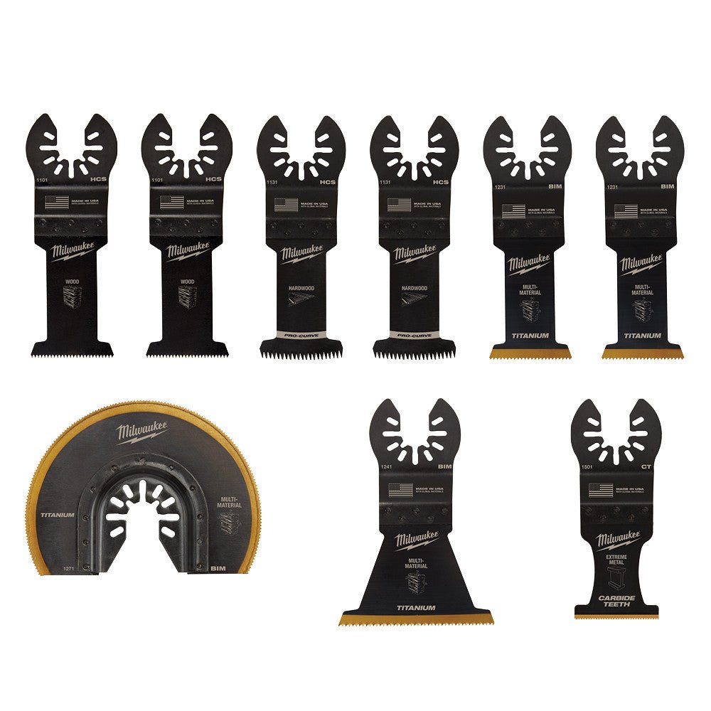 Milwaukee 49 - 10 - 9113 Milwaukee® OPEN - LOK™ 9PC MULTI - TOOL BLADE KIT - Lined Out Milwaukee 49 - 10 - 9113 Milwaukee® OPEN - LOK™ 9PC MULTI - TOOL BLADE KITTool Blades