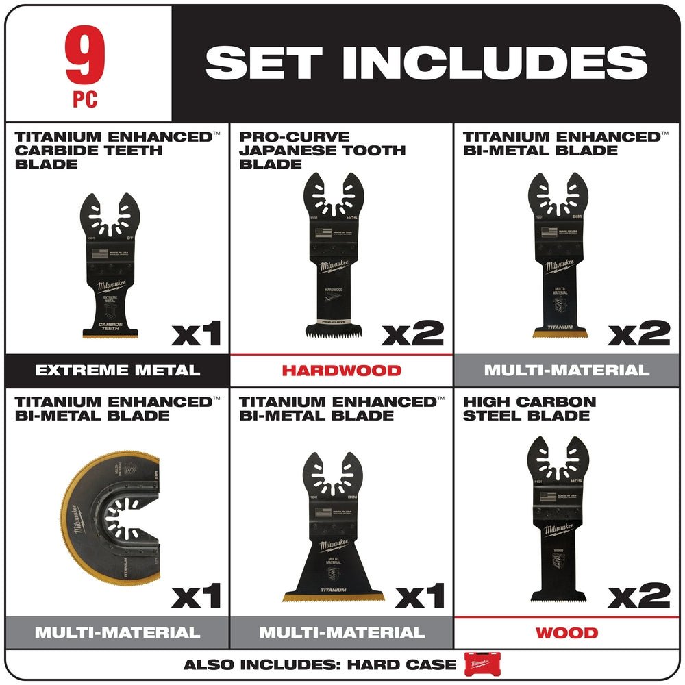 Milwaukee 49 - 10 - 9113 Milwaukee® OPEN - LOK™ 9PC MULTI - TOOL BLADE KIT - Lined Out Milwaukee 49 - 10 - 9113 Milwaukee® OPEN - LOK™ 9PC MULTI - TOOL BLADE KITTool Blades