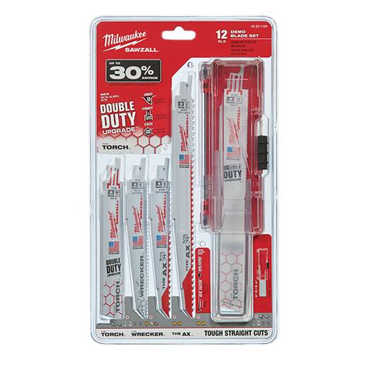 Milwaukee 49 - 22 - 1129 SAWZALL Demolition Blade Set - 12PC - Lined Out Milwaukee 49 - 22 - 1129 SAWZALL Demolition Blade Set - 12PCSaw Blades