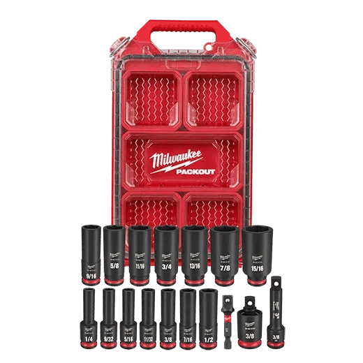 Milwaukee 49 - 66 - 6800 SHOCKWAVE Impact Duty™ Socket 3/8” Dr 17PC SAE PACKOUT Set - Lined Out Milwaukee 49 - 66 - 6800 SHOCKWAVE Impact Duty™ Socket 3/8” Dr 17PC SAE PACKOUT SetSocket Drivers