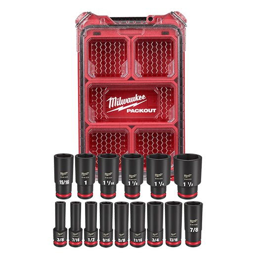 Milwaukee 49 - 66 - 6802 SHOCKWAVE Impact Duty™ Socket 1/2” Dr 15PC SAE PACKOUT Set - Lined Out Milwaukee 49 - 66 - 6802 SHOCKWAVE Impact Duty™ Socket 1/2” Dr 15PC SAE PACKOUT SetSocket Drivers