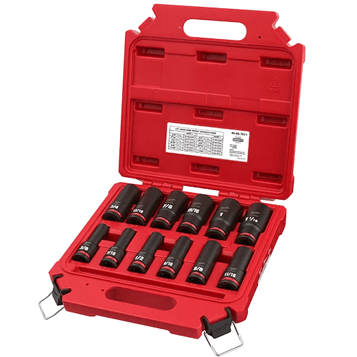 Milwaukee 49 - 66 - 7011 12PCSHOCKWAVE Impact Duty™ 1/2" Drive SAE Deep 6 Point Socket Set - Lined Out Milwaukee 49 - 66 - 7011 12PCSHOCKWAVE Impact Duty™ 1/2" Drive SAE Deep 6 Point Socket SetSocket Drivers