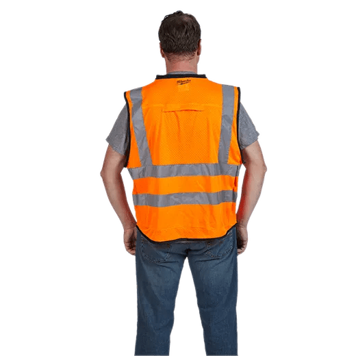 Milwaukee Class 2 High Visibility Orange Performance Safety Vest - Lined Out Milwaukee Class 2 High Visibility Orange Performance Safety VestWork Safety Protective Gear