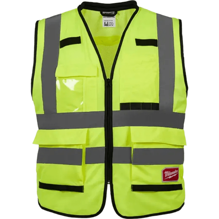 Milwaukee Class 2 High Visibility Yellow Performance Safety Vest - Lined Out Milwaukee Class 2 High Visibility Yellow Performance Safety VestWork Safety Protective Gear