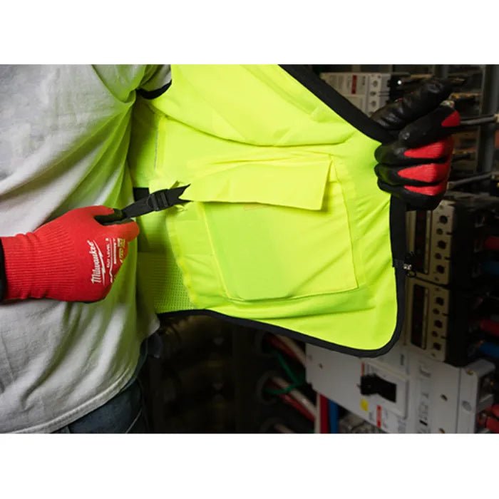 Milwaukee Class 2 High Visibility Yellow Performance Safety Vest - Lined Out Milwaukee Class 2 High Visibility Yellow Performance Safety VestWork Safety Protective Gear