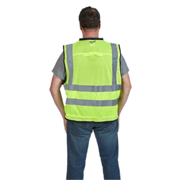 Milwaukee Class 2 High Visibility Yellow Performance Safety Vest - Lined Out Milwaukee Class 2 High Visibility Yellow Performance Safety VestWork Safety Protective Gear