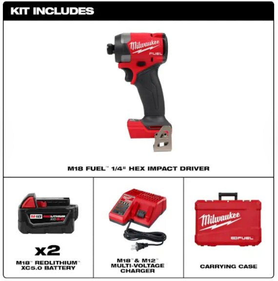 Milwaukee M18 FUEL™ 1/4" Hex Impact Driver Kit - 2953 - 22 - Lined Out Milwaukee M18 FUEL™ 1/4" Hex Impact Driver Kit - 2953 - 22impact driver