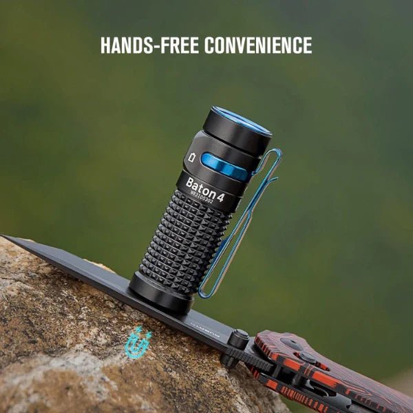 OLIGHT BATON4KITBK Baton 4 Powerful EDC Flashlight 1300 Lumens - Black - Premium (With Charging Case) - Lined Out OLIGHT BATON4KITBK Baton 4 Powerful EDC Flashlight 1300 Lumens - Black - Premium (With Charging Case)Flashlights
