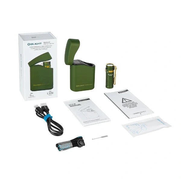 OLIGHT BATON4KITODG Baton 4 Powerful EDC Flashlight 1300 Lumens - OD Green - Premium (With Charging Case) - Lined Out OLIGHT BATON4KITODG Baton 4 Powerful EDC Flashlight 1300 Lumens - OD Green - Premium (With Charging Case)Flashlights