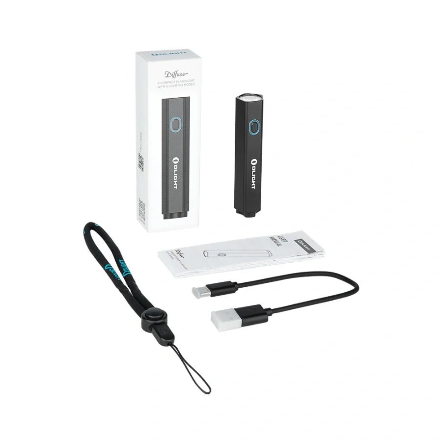 OLIGHT DIFFUSEBK Diffuse 700 Lumens EDC Pocket Flashlight - Black - Lined Out OLIGHT DIFFUSEBK Diffuse 700 Lumens EDC Pocket Flashlight - BlackFlashlights