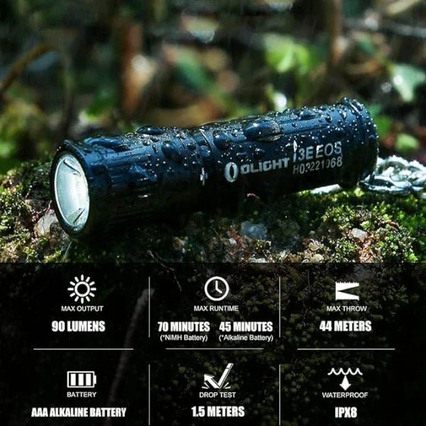 OLIGHT I3EBK i3E EOS Keychain Flashlight - Black - Lined Out OLIGHT I3EBK i3E EOS Keychain Flashlight - BlackFlashlights
