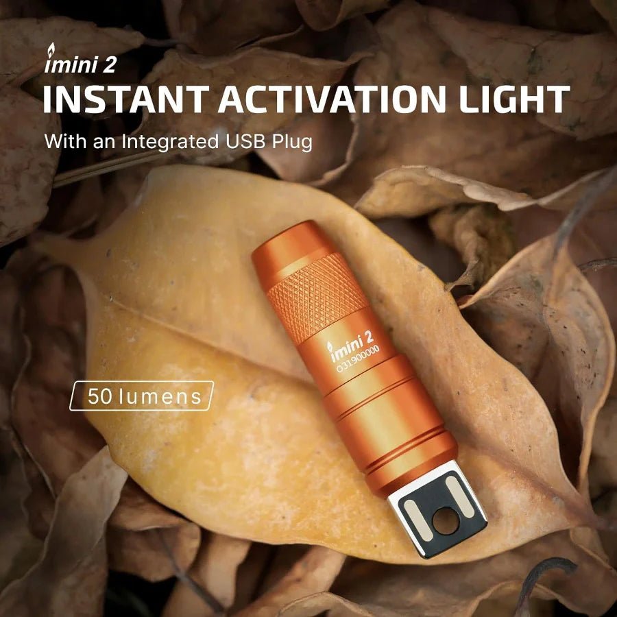 OLIGHT IMINI2OG imini 2 Rechargeable Mini Flashlight - Orange - Lined Out OLIGHT IMINI2OG imini 2 Rechargeable Mini Flashlight - OrangeFlashlights
