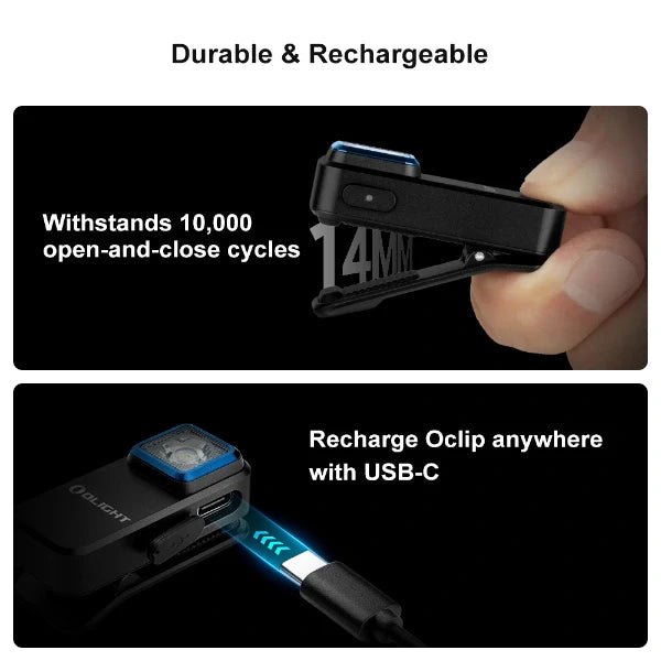 OLIGHT OCLIPBK Oclip Clip Light with White and Red Light - Black - Lined Out OLIGHT OCLIPBK Oclip Clip Light with White and Red Light - BlackFlashlights