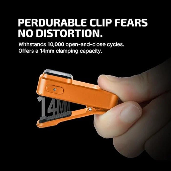 OLIGHT OCLIPOG Oclip Clip Light with White and Red Light - Orange - Lined Out OLIGHT OCLIPOG Oclip Clip Light with White and Red Light - OrangeFlashlights
