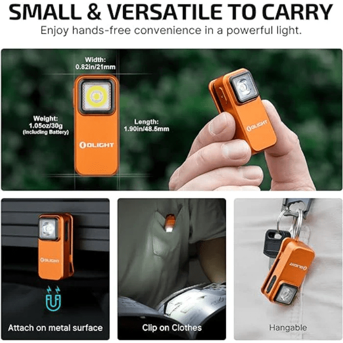 OLIGHT OCLIPOG Oclip Clip Light with White and Red Light - Orange - Lined Out OLIGHT OCLIPOG Oclip Clip Light with White and Red Light - OrangeFlashlights