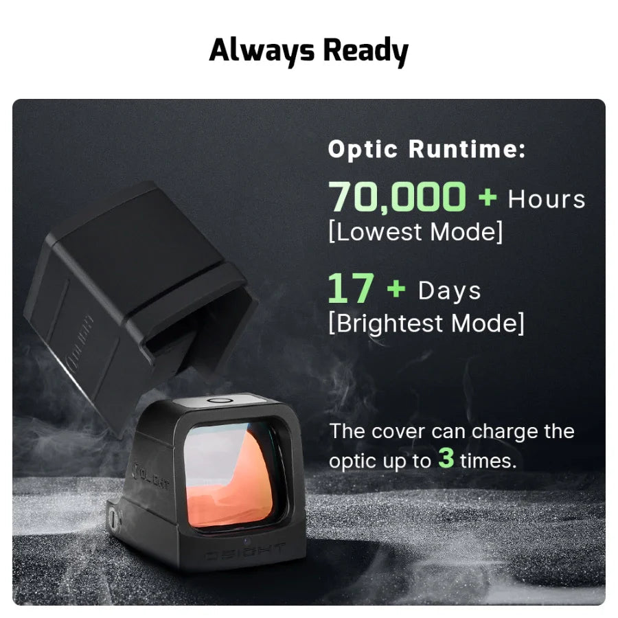 OLIGHT OSIGHTGN Osight 3 MOA with Magnetic Charging Cover - Green 3 MOA Dot - Black - Lined Out OLIGHT OSIGHTGN Osight 3 MOA with Magnetic Charging Cover - Green 3 MOA Dot - BlackFlashlights