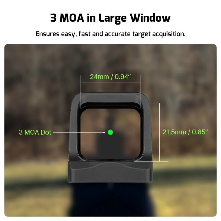 OLIGHT OSIGHTGN Osight 3 MOA with Magnetic Charging Cover - Green 3 MOA Dot - Black - Lined Out OLIGHT OSIGHTGN Osight 3 MOA with Magnetic Charging Cover - Green 3 MOA Dot - BlackFlashlights