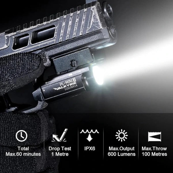 OLIGHT PLMINI2BK PL - MINI 2 Valkyrie Tactical Light - Black - Lined Out OLIGHT PLMINI2BK PL - MINI 2 Valkyrie Tactical Light - BlackFlashlights