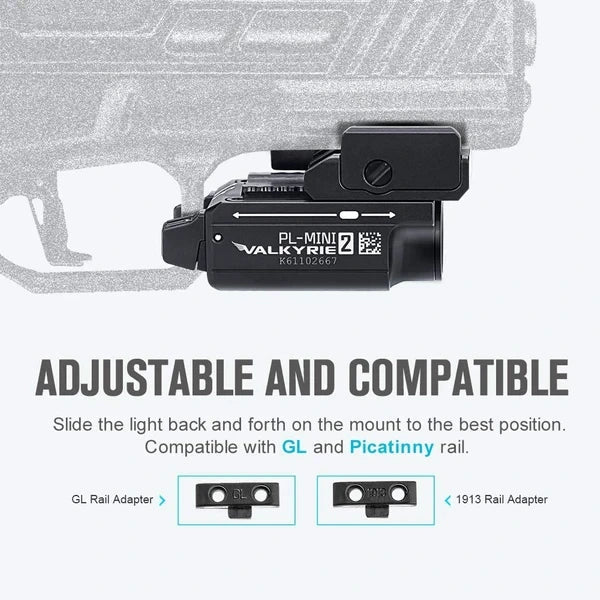 OLIGHT PLMINI2BK PL - MINI 2 Valkyrie Tactical Light - Black - Lined Out OLIGHT PLMINI2BK PL - MINI 2 Valkyrie Tactical Light - BlackFlashlights