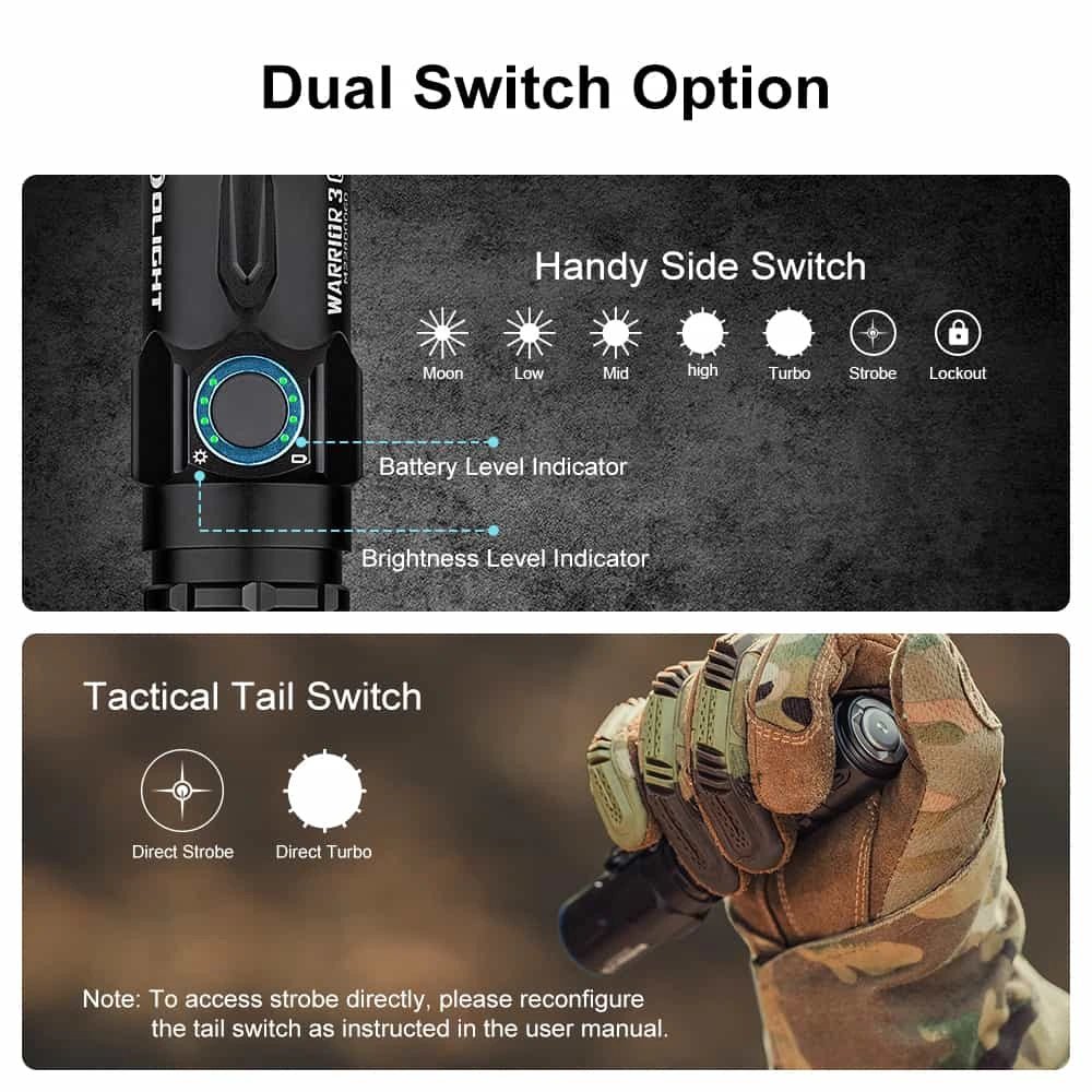 OLIGHT WARRIOR3SBK Warrior 3S High Beam Tactical Flashlight - Black - Lined Out OLIGHT WARRIOR3SBK Warrior 3S High Beam Tactical Flashlight - BlackFlashlights