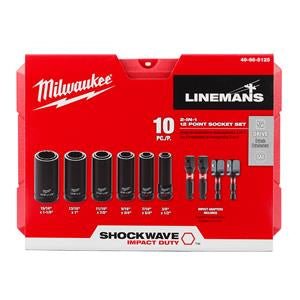 Shockwave Linemans 2 in 1 12 PT Socket Set - (88 - 49 - 66 - 5125) - Lined Out Shockwave Linemans 2 in 1 12 PT Socket Set - (88 - 49 - 66 - 5125)Socket Set