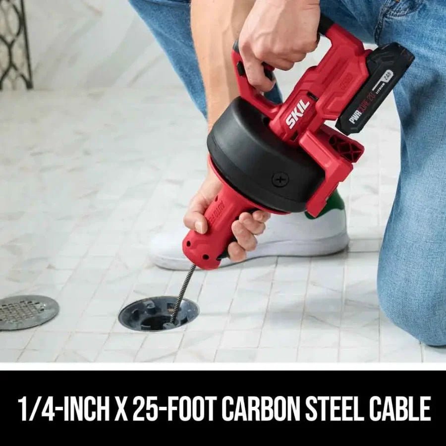 SKIL AU0225D - 11 Power Snake Drain Cleaner 12V Kit - Lined Out SKIL AU0225D - 11 Power Snake Drain Cleaner 12V KitDrain Openers
