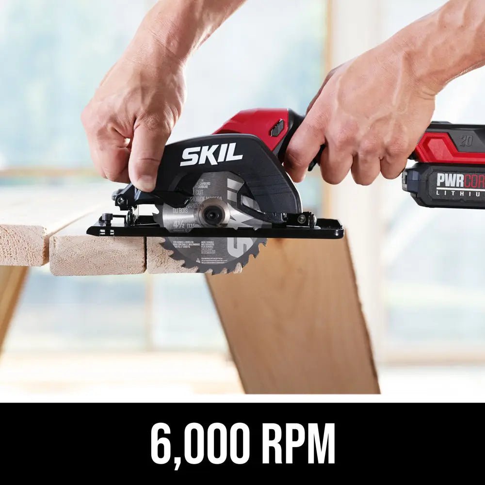 SKIL CR5435B - 00 PWR CORE 20™ 20 - Volt Brushless Cordless 4 - 1/2" Compact Circular Saw (Tool Only) - Lined Out SKIL CR5435B - 00 PWR CORE 20™ 20 - Volt Brushless Cordless 4 - 1/2" Compact Circular Saw (Tool Only)Handheld Circular Saws