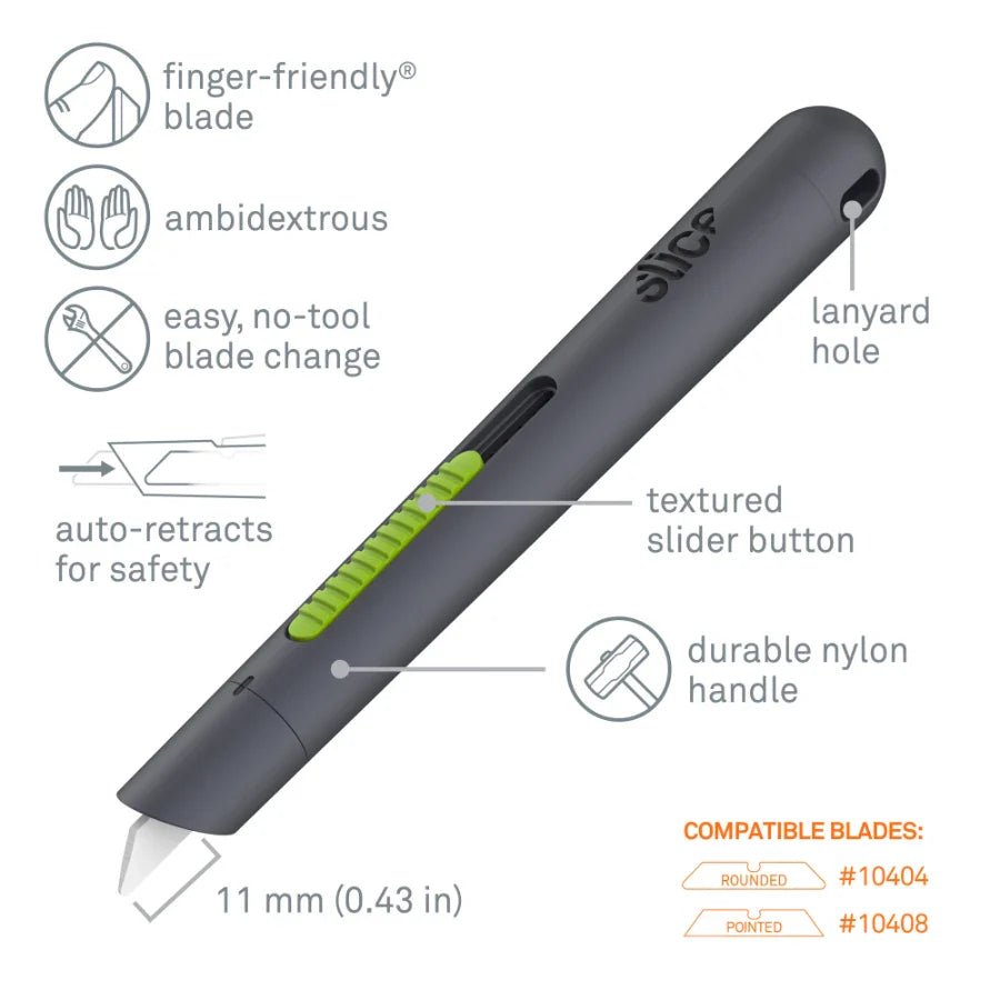Slice® 10512 Auto - Retractable Pen Cutter - Lined Out Slice® 10512 Auto - Retractable Pen CutterCraft Knives