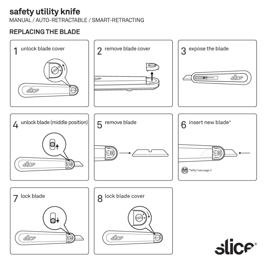 Slice® 10558 Smart - Retracting Utility Knife - Lined Out Slice® 10558 Smart - Retracting Utility KnifeCraft Knives
