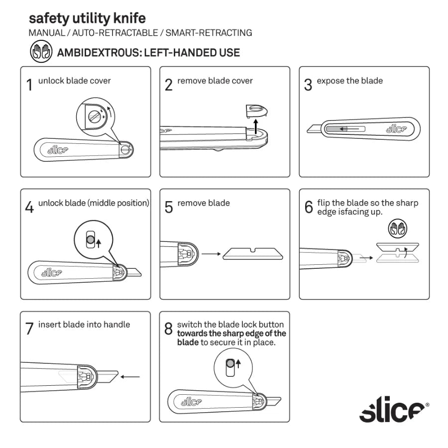Slice® 10558 Smart - Retracting Utility Knife - Lined Out Slice® 10558 Smart - Retracting Utility KnifeCraft Knives