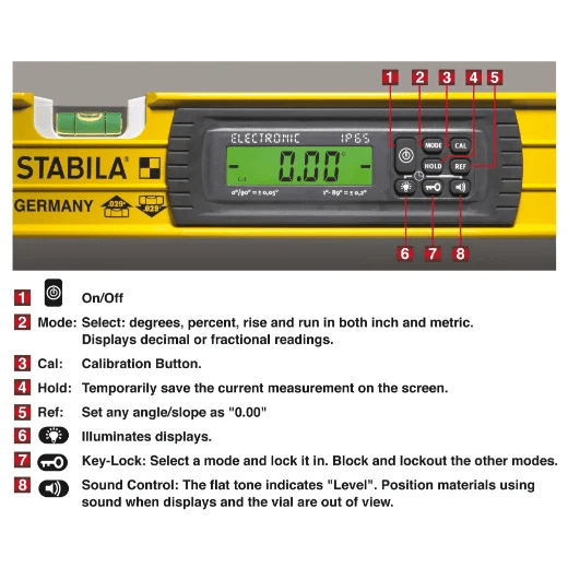 Stabila 36524 24" Type 196 - 2 Digital TECH Levels With Case - Lined Out Stabila 36524 24" Type 196 - 2 Digital TECH Levels With CaseLevels